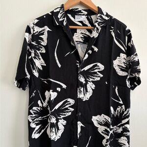 Black and White Floral Men's Shirt